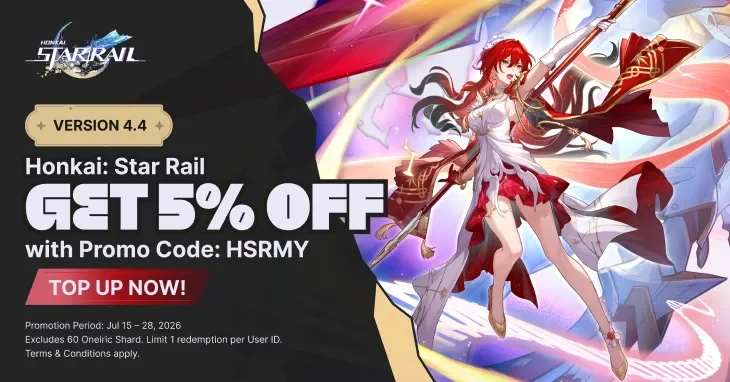 Proof of coupon - Codashop - Codashop [[Honkai: Star Rail]] 5% off game top ups