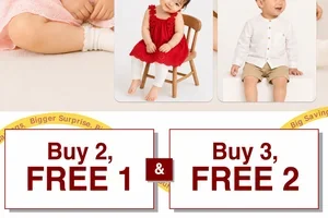 New outfit for your baby - Buy 2, Get 1 Free. Buy 3, get 2 Free!