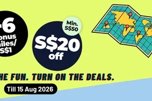 🇸🇬 Up to 9 miles/S$1 or S$20 off this August
