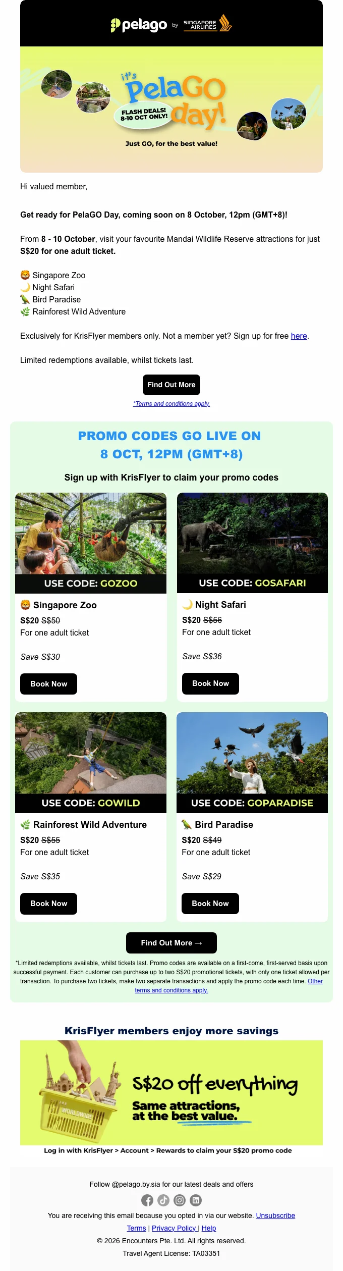 Proof of coupon - Pelago - Promo code: [[ticket deals]], discounted adult attraction entries across parks