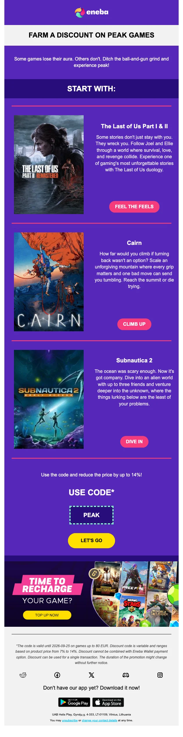 Proof of coupon - Eneba - Save [[14% off]] on selected game purchases