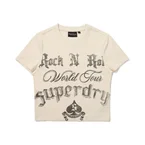 W Tight Crop Rock N Roll Half T-Shirts