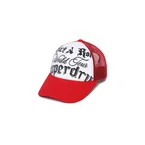 Heritage Mesh Printed Trucker Ball Cap - Red