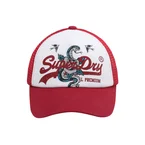 Snake Mesh Trucker Ball Cap - Red