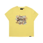 W Vintage Art Crop T-Shirt - Yellow