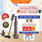 Corvan X8 Self Clean 4-in-1 Mop, Vacuum, Steam and Sterilize | All-In-One Auto Clean Station