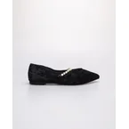 Tomaz YX191 Ladies Textured Pearl Flats (Black)
