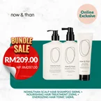 NOW & THAN SCALP SHAMPOO 500ML + NOURISHING HAIR TREATMENT 250ML + ENERGIZING HAIR TONIC 140ML