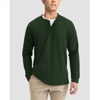 Men Long Sleeve Henley Tee