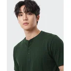 Men Short Sleeve Henley Tee