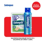 SALONPAS PAIN RELIEF PATCH 5S + SALONPAS JET SPRAY 118ML