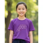 Purple Round Neck Short Sleeve Top