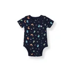 Poney Baby Boys Navy Dino Island Short Sleeve Bodysuit