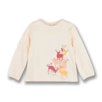 Poney Girls Cream Herd of Cheery Deer Long Sleeve Top