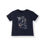 Poney Girls Navy Starlight Unicorn Short Sleeve Tee