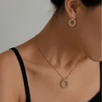 Aurora Halo Crystal Set - Necklace & Earings