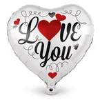 Silver & Red “Love You” Heart Foil Balloon