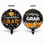 Black & Gold Graduation Double-Sided Foil Balloon