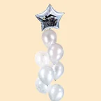 Metallic & Confetti Helium Balloons + Foil Star Balloon 8 pieces