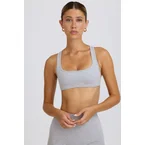Soft Active Sports Bra in Grey Marl