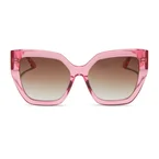 BLAIRE - CANDY PINK CRYSTAL + BROWN GRADIENT SUNGLASSES