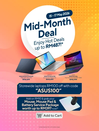 Proof of coupon - ASUS - ASUS promo code: [[RM100 off]] on laptops plus RM10 accessory pack