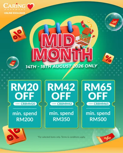 Proof of coupon - Caring Pharmacy - Caring Pharmacy promo code: [[RM20 off]] on orders from RM200
