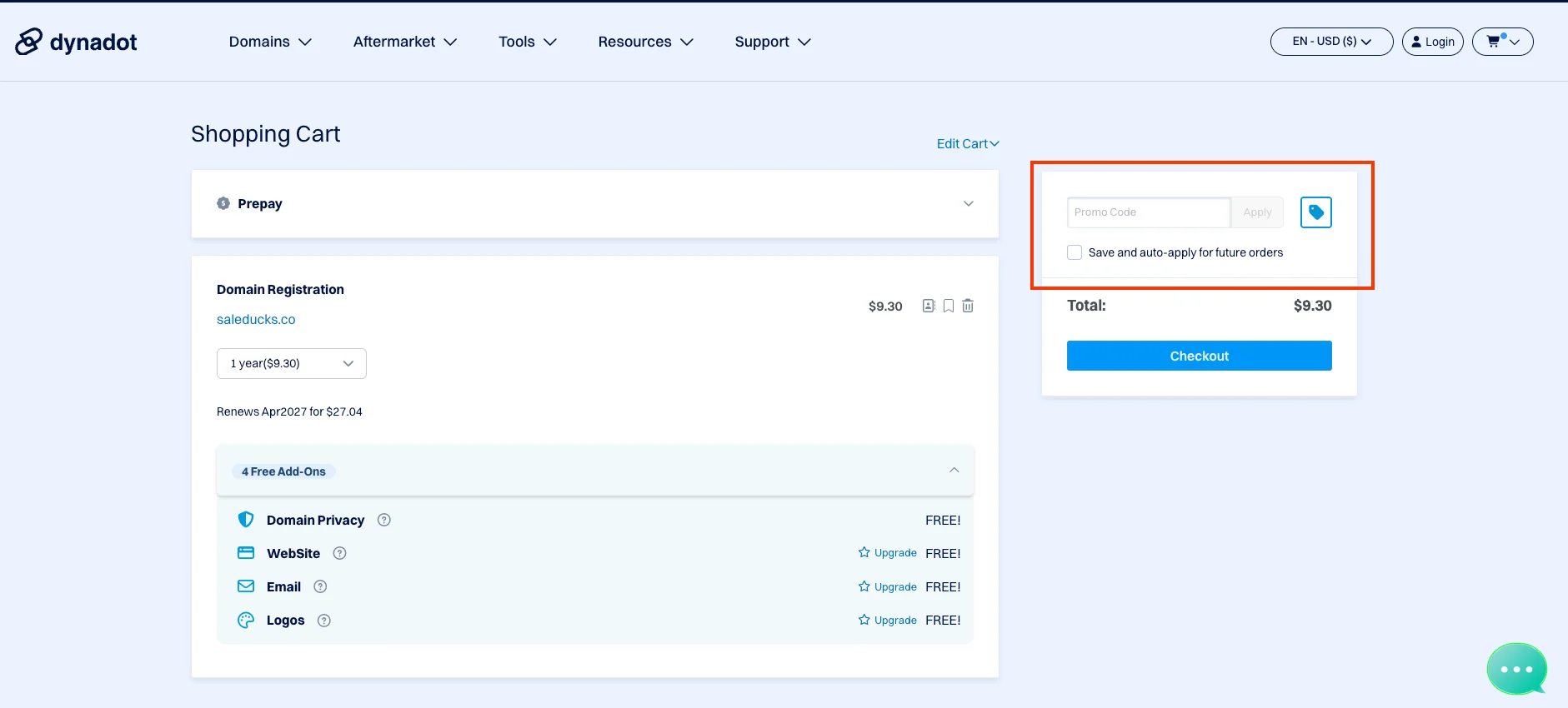 How to use a working coupon code? - Dynadot