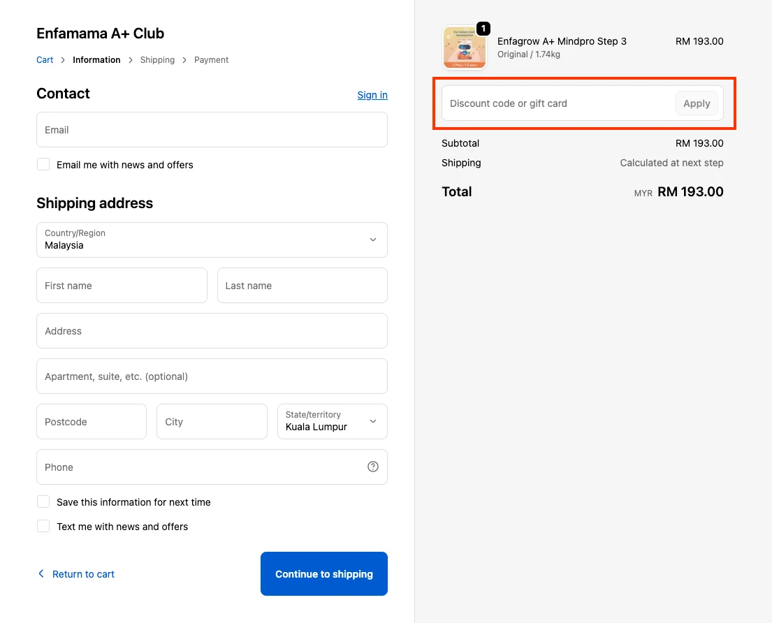 How to use a working coupon code? - Enfagrow