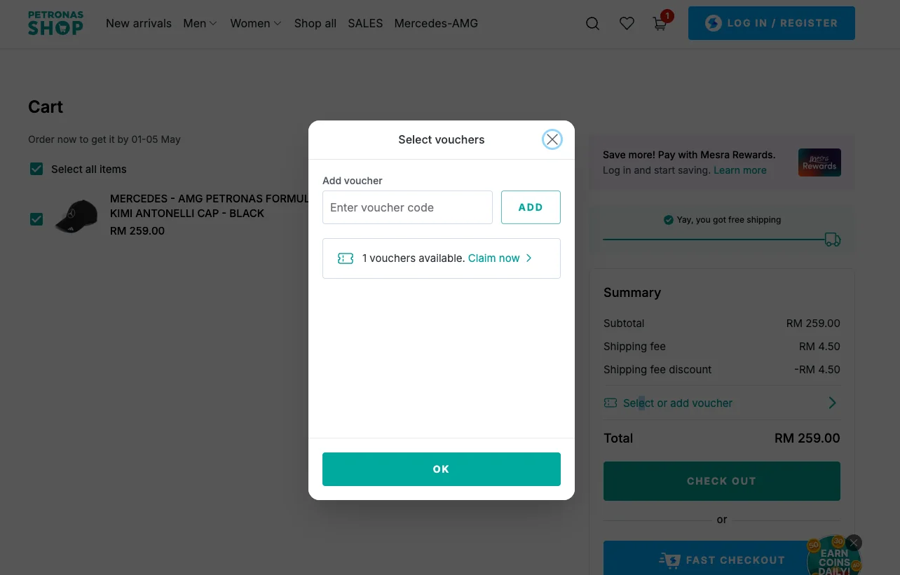 How to use a working coupon code? - Petronas Shop