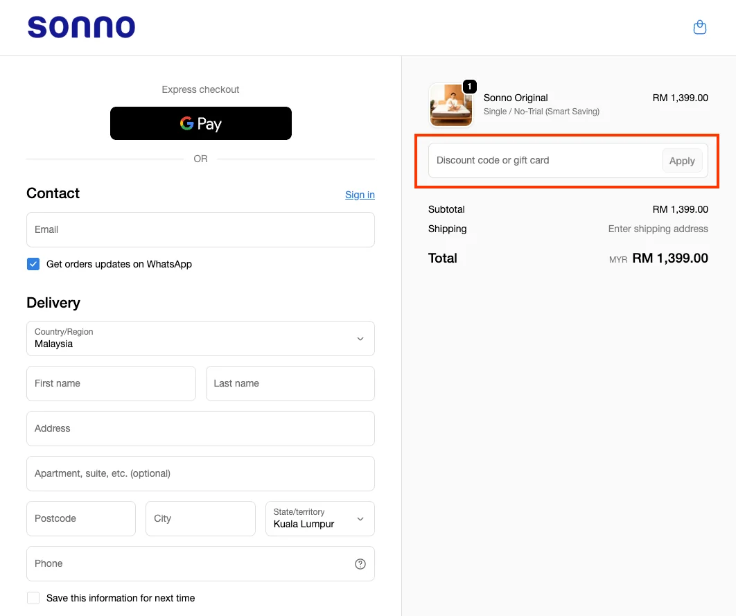 How to use a working coupon code? - Sonno