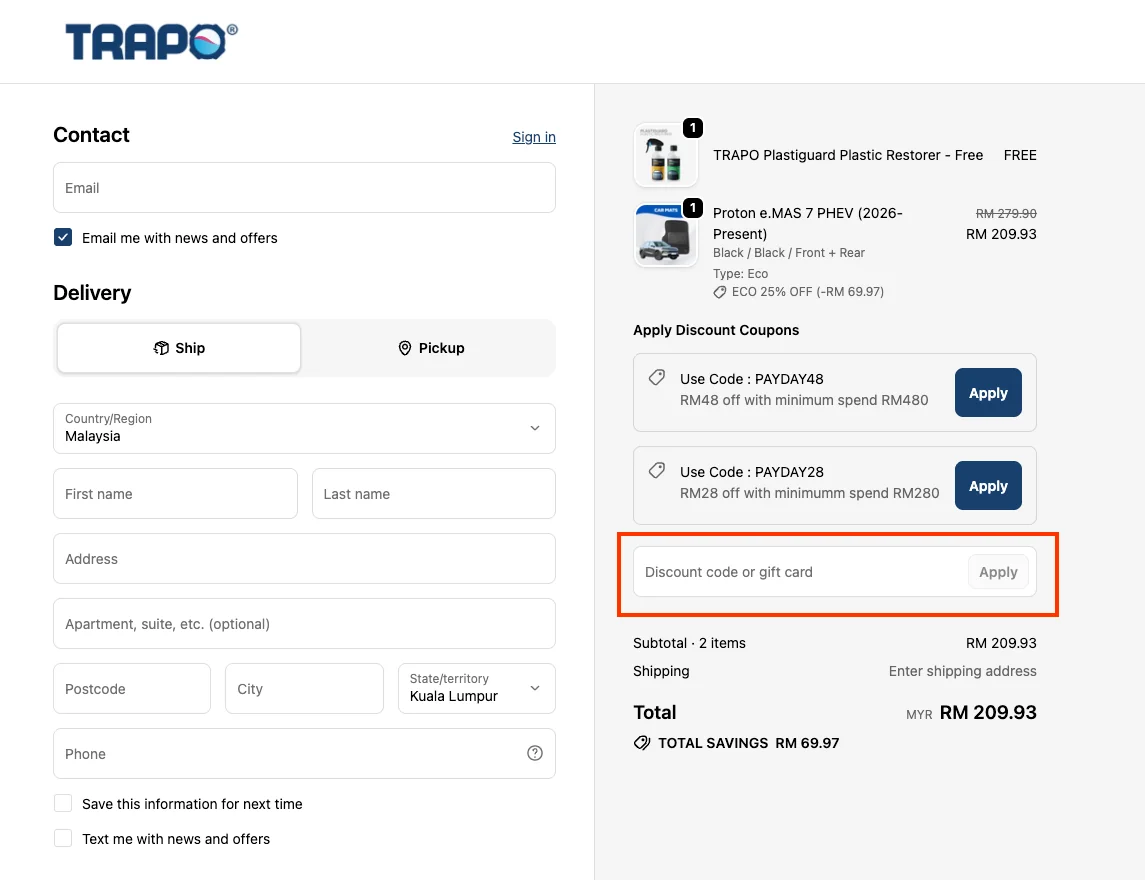 How to use a working coupon code? - TRAPO