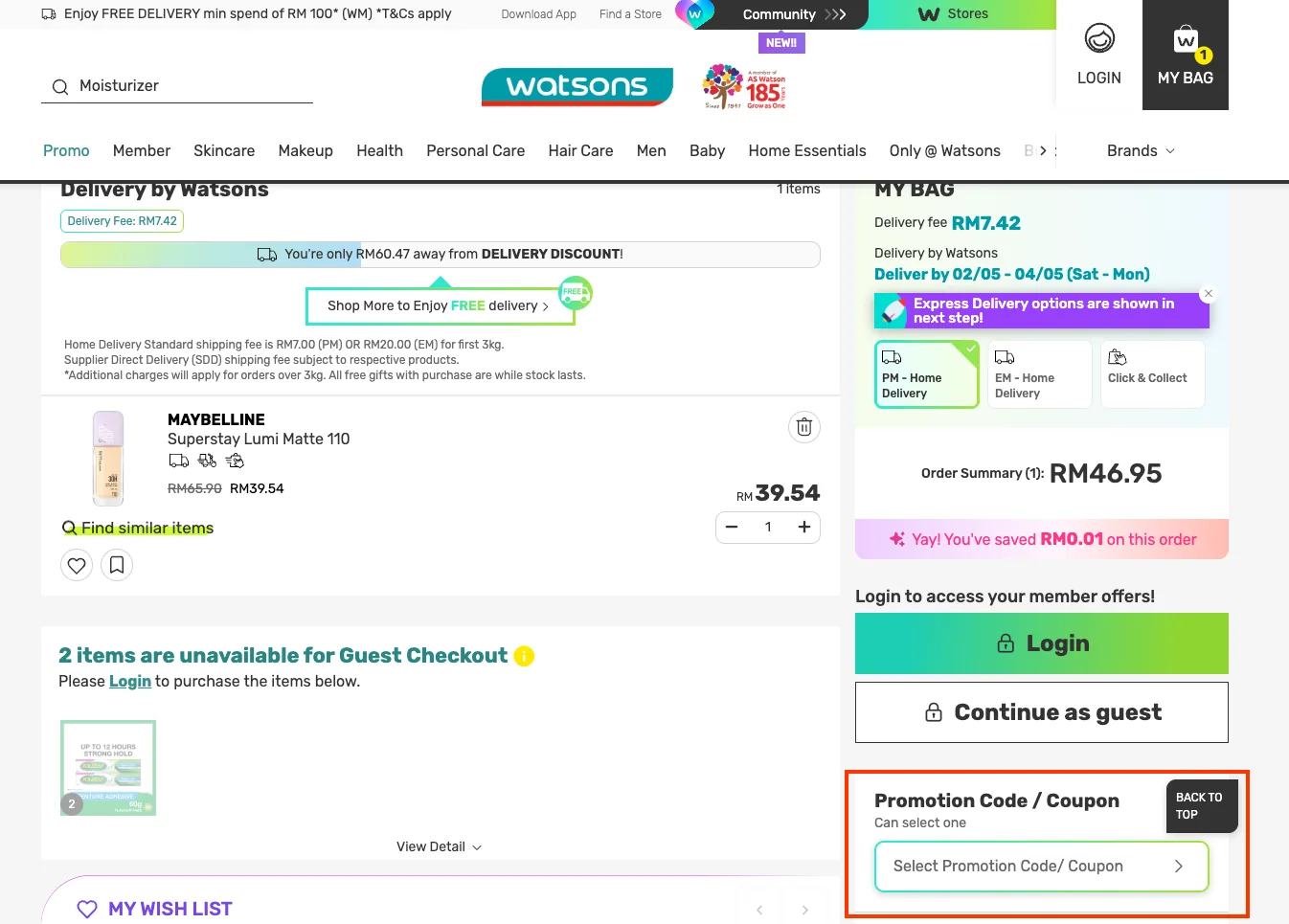How to use a working coupon code? - Watsons